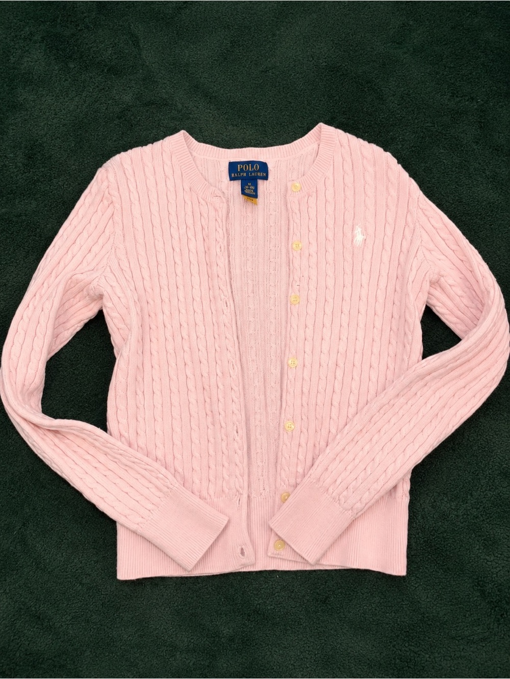Polo by Ralph Lauren Light Pink Cable Knit Cardigan